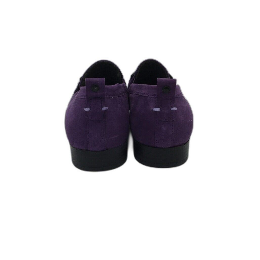 Tamaris Comfort Suede Leather Low Heel Loafer Purple Ladies Size US 8.5 NEW