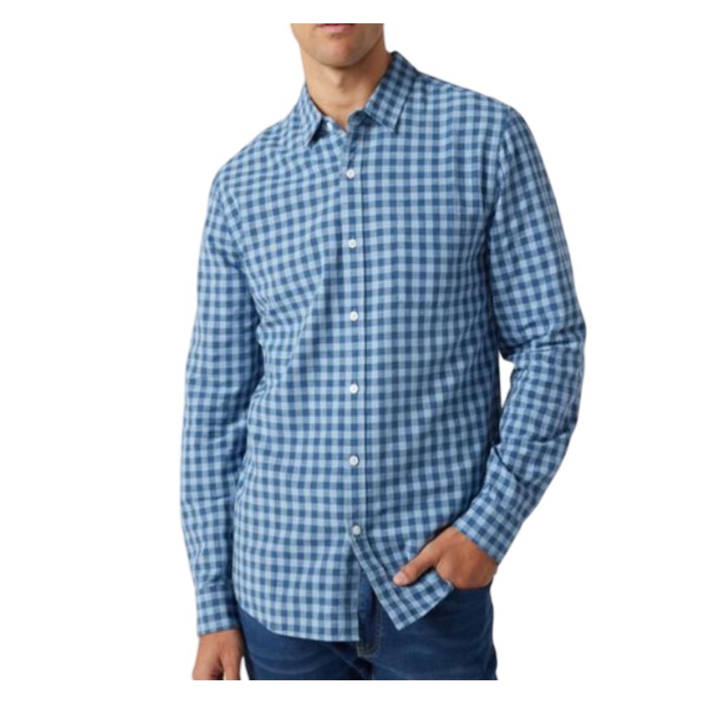 Jeanswest 'Carter' Blue Checkered Long Sleeve Flannel Button Up Mens Size L NEW