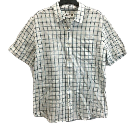 Jeanswest White & Blue Checkered Short Sleeve Collared Button Up Mens Size L NEW