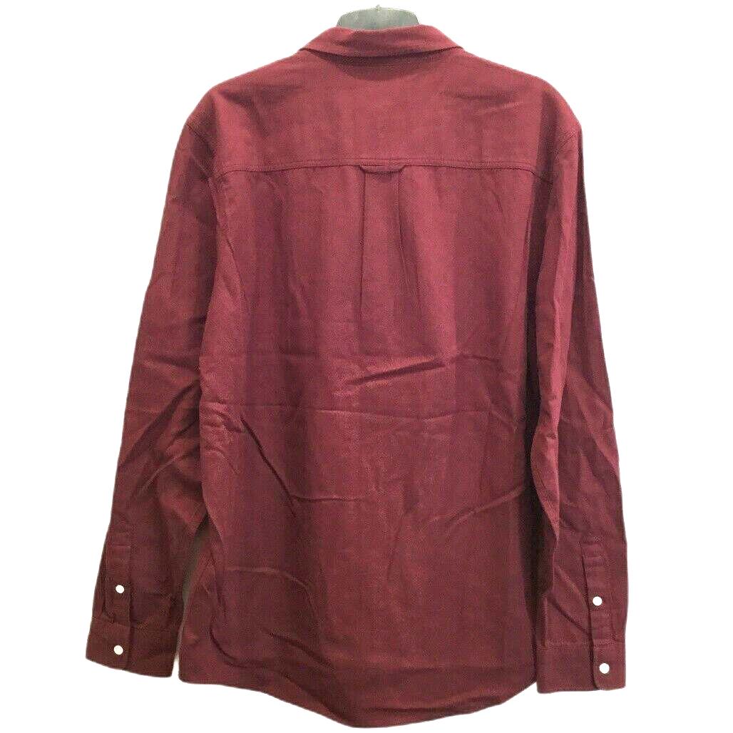 Jeanswest Dark Red Plain Long Sleeve Collared Shirt Button Up Mens Size L NEW