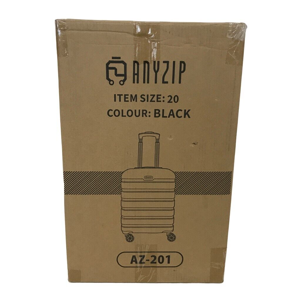 Anyzip AZ-201 20" Zip Carry-On Luggage 4 Universal Wheel w/ TSA Lock Black NEW