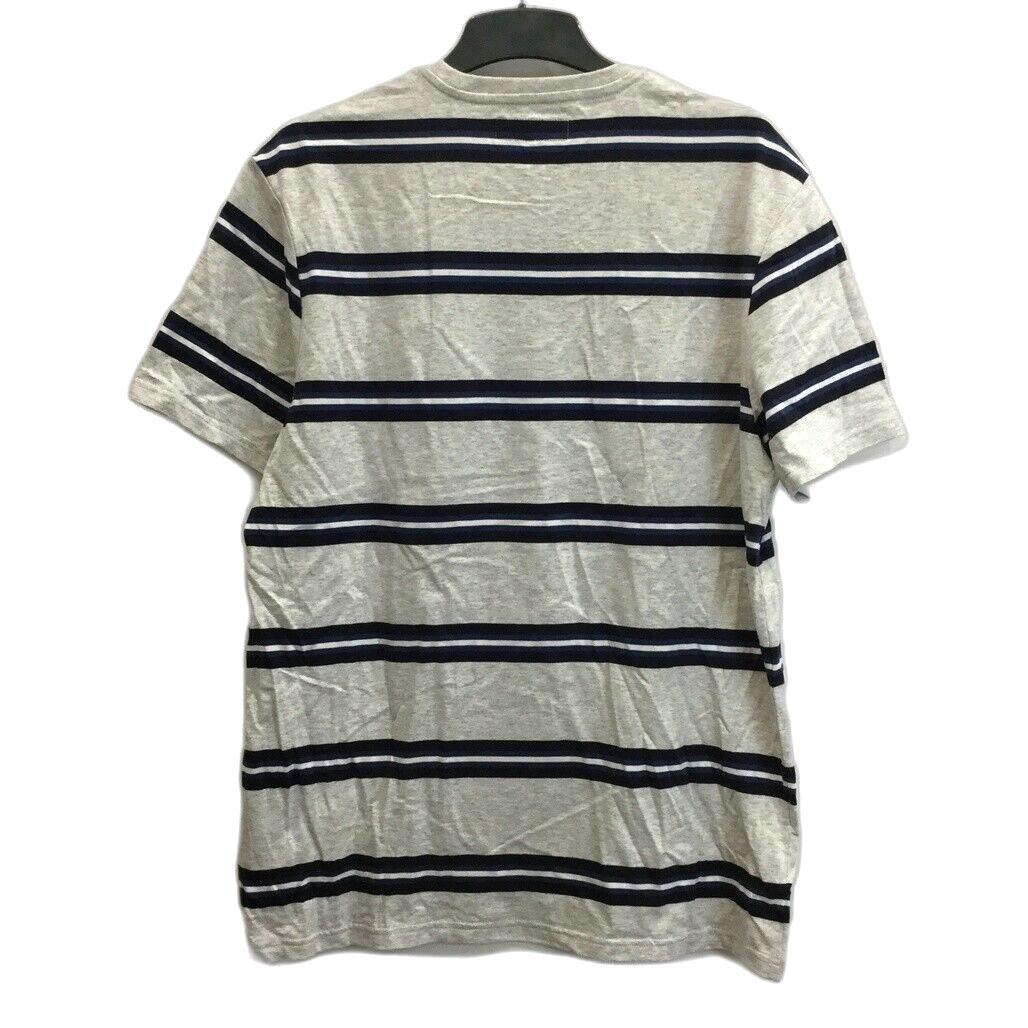 Jeanswest Grey w/ Navy & White Stripes Short Sleeve T-Shirt Mens Sz L NEW