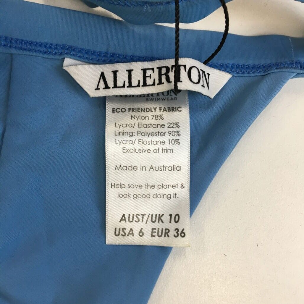 Allerton Sky Blue Soft Cup Women's Summer Halter Twist Bikini Top size 10 NEW