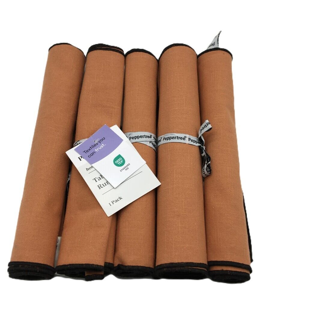 Peppertree Set of 5 Cotton Terracotta Table Runners Size 1.50cmx33cm NEW