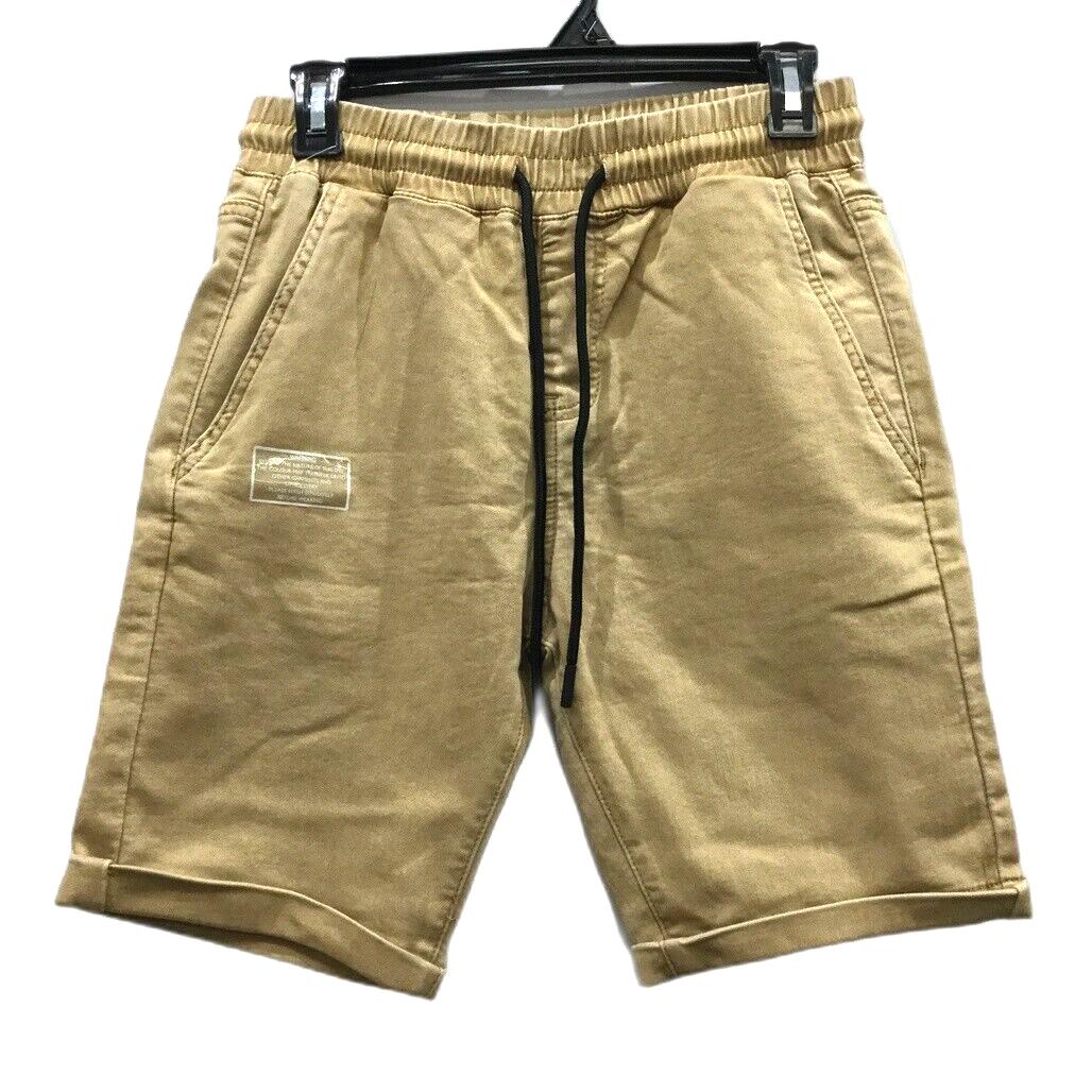 JayJays Brown Tan Flex-It Everyday Wear Drawstring Shorts Mens Size 28 NEW