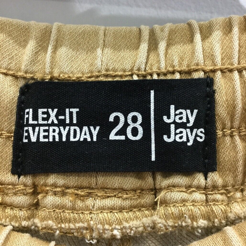 JayJays Brown Tan Flex-It Everyday Wear Drawstring Shorts Mens Size 28 NEW