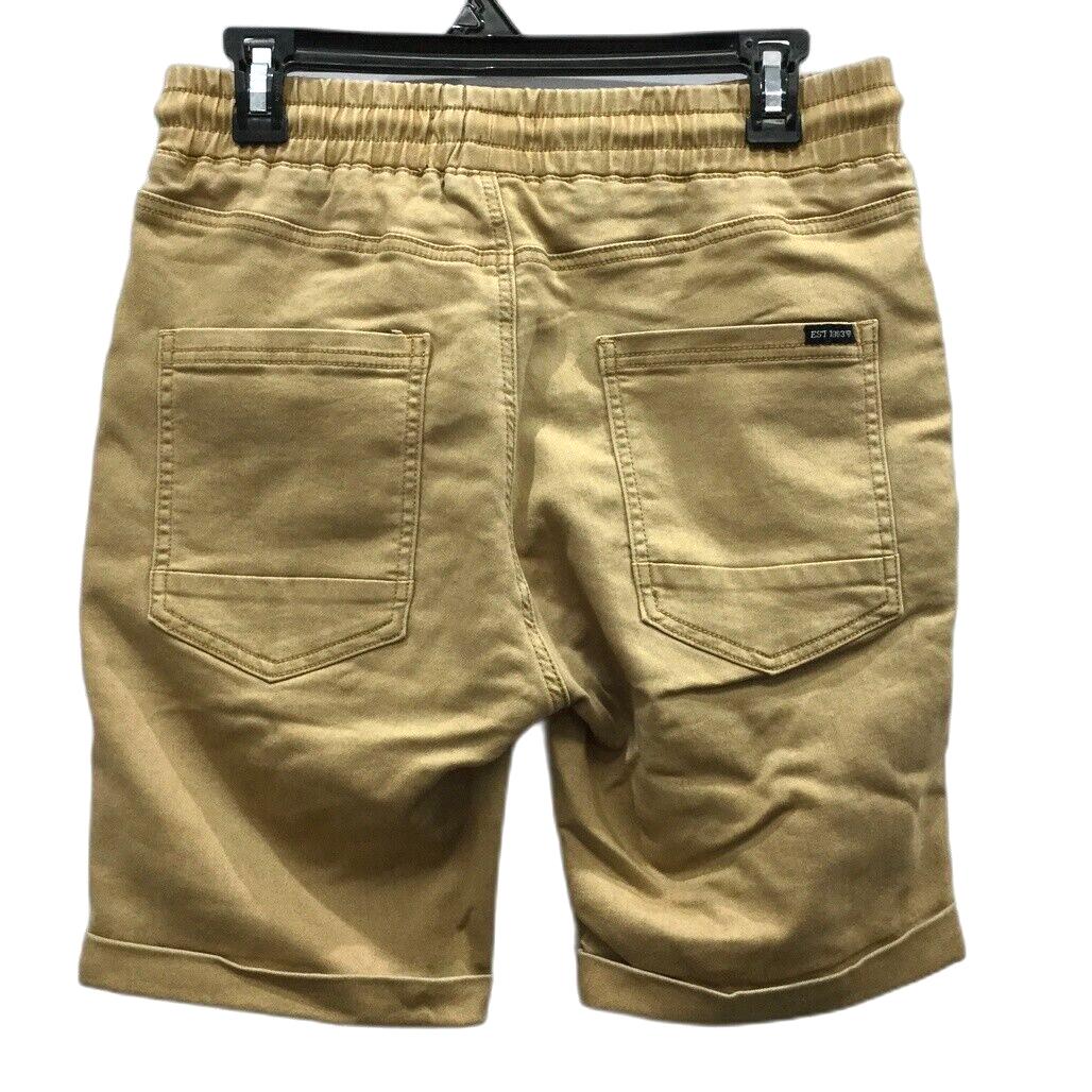 JayJays Tan Brown Everyday Flex-It Wear Drawstring Shorts Mens Size 30 NEW