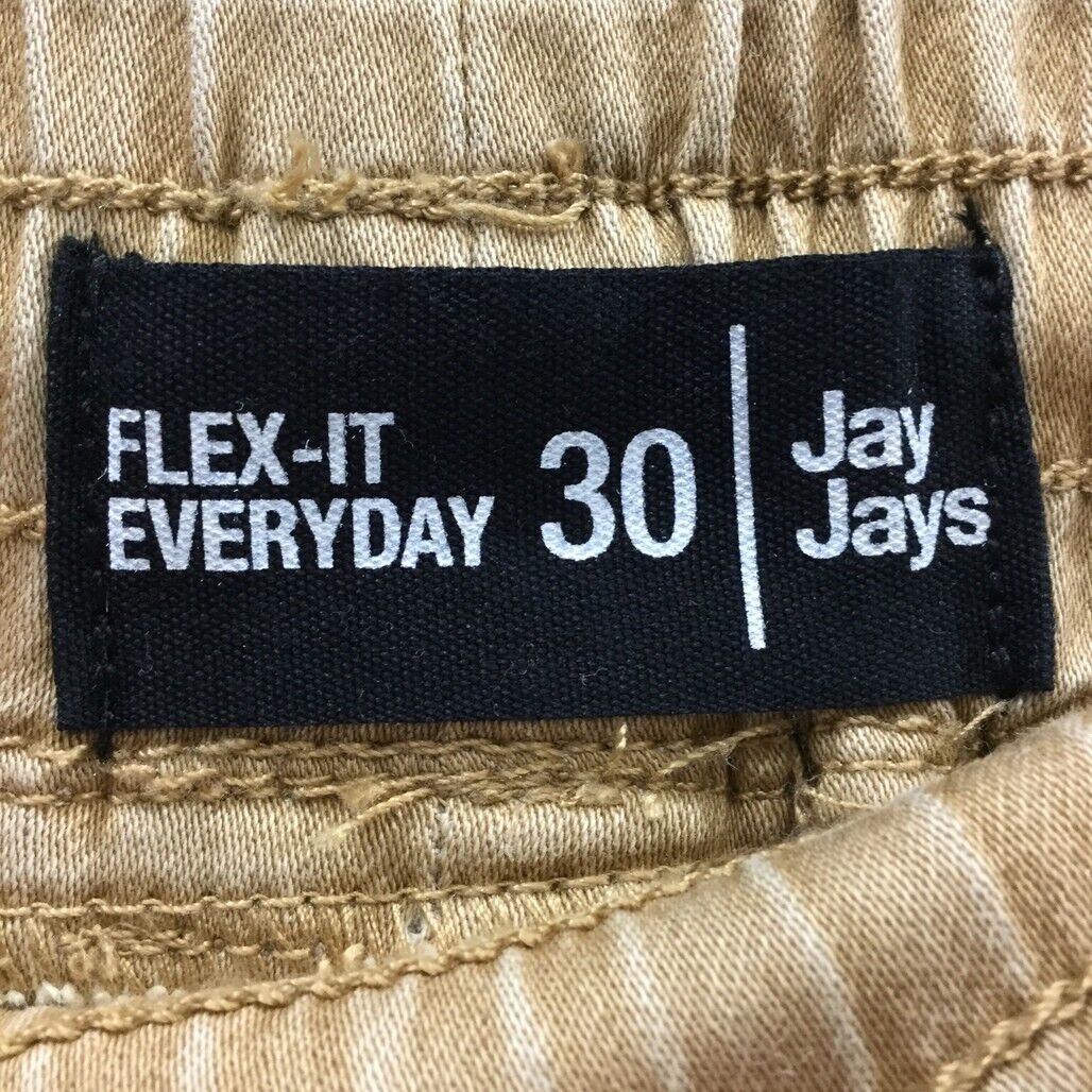 JayJays Tan Brown Everyday Flex-It Wear Drawstring Shorts Mens Size 30 NEW