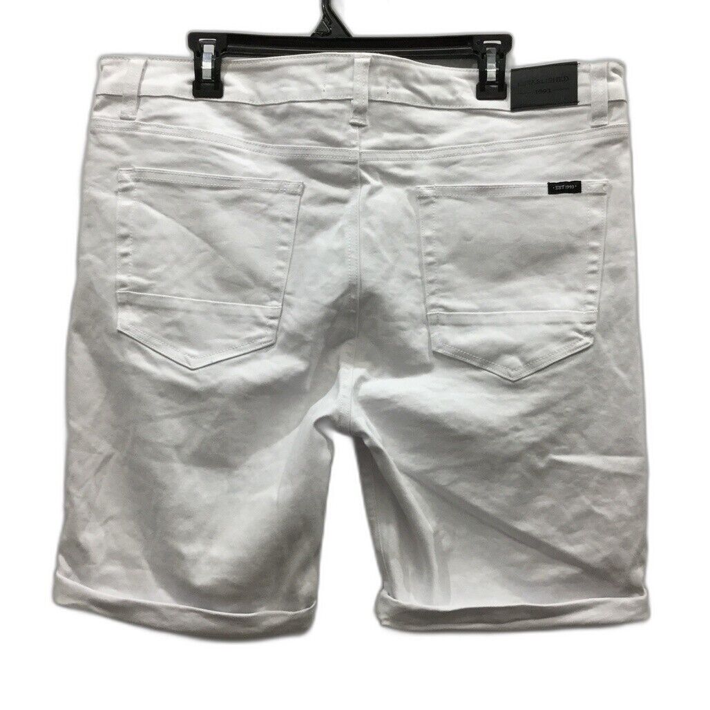 JayJays White Slim Fit Zip-Up Pocketed Buttoned Shorts Mens Size 40 NEW