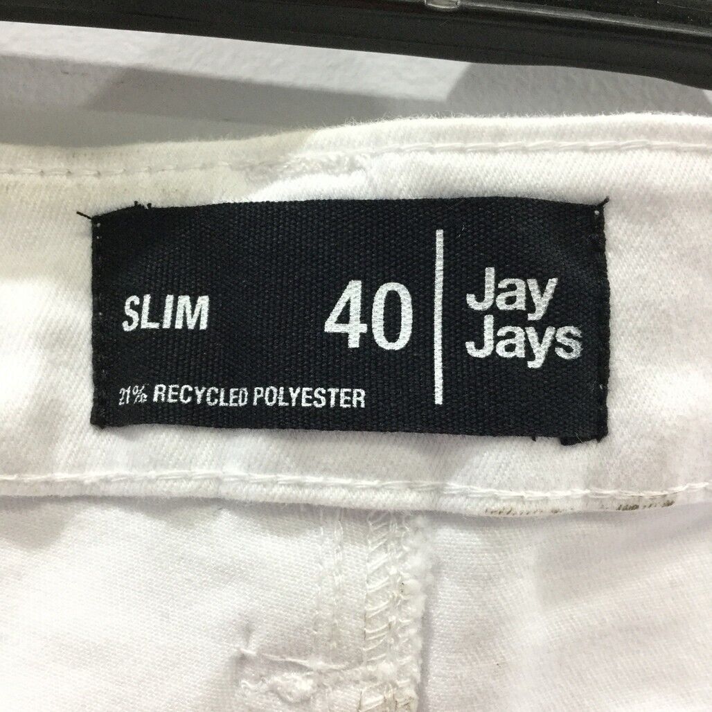 JayJays White Slim Fit Zip-Up Pocketed Buttoned Shorts Mens Size 40 NEW