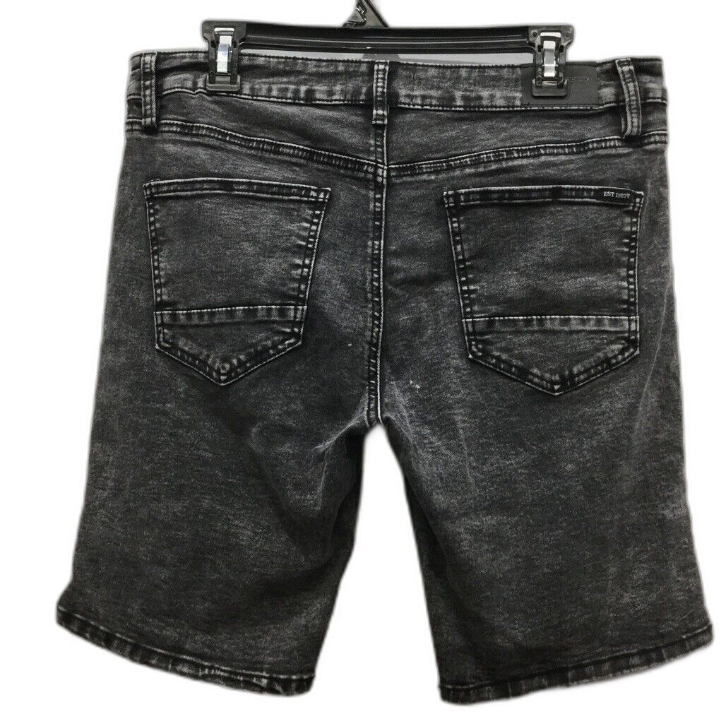 JayJays Black Stitch Pintuck Distressed Zip-Up Button Shorts Mens Size 33 NEW