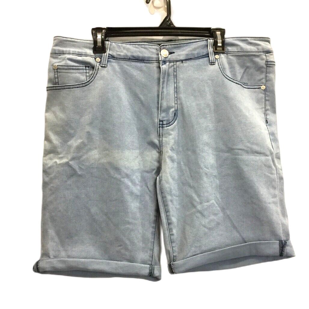 JayJays Blue Slim Distressed Zip-Up Recycled Polyester Shorts Mens Size 38 NEW