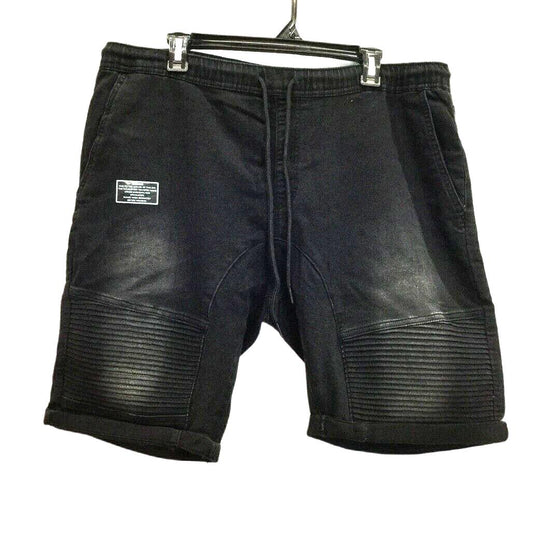 JayJays Black Flex-It Pintuck Distressed Drawstring Shorts Mens Size 40 NEW