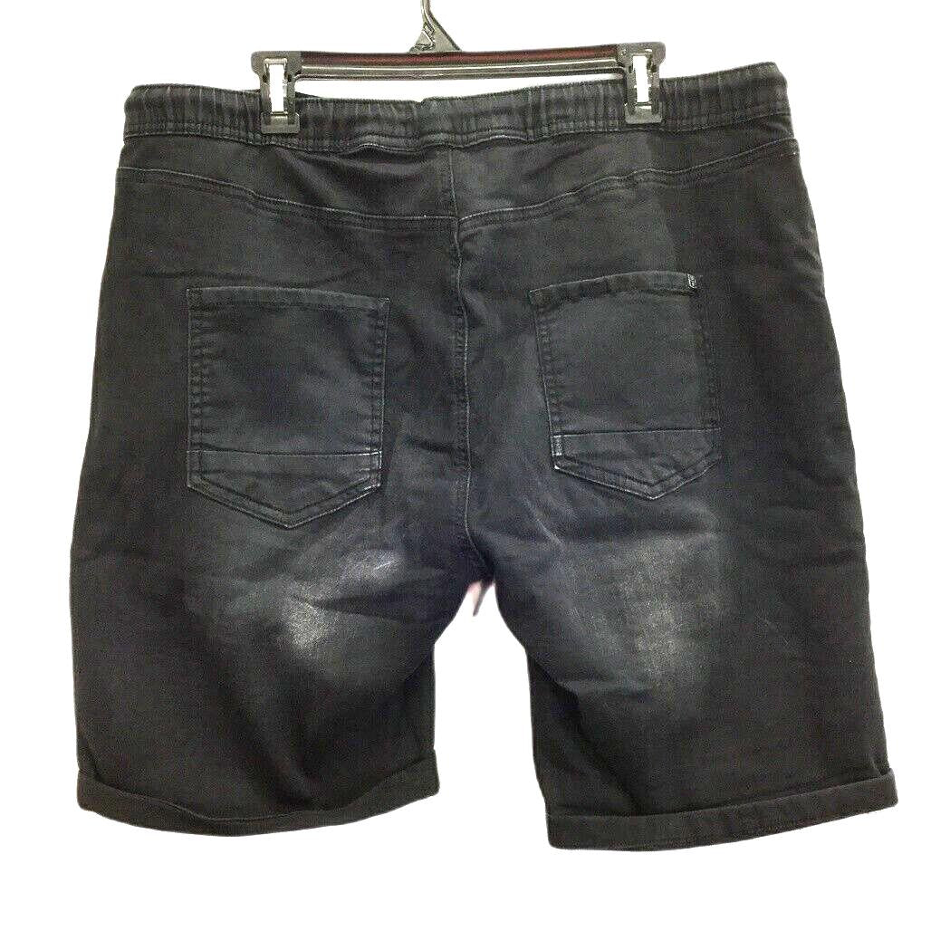 JayJays Black Flex-It Pintuck Distressed Drawstring Shorts Mens Size 40 NEW