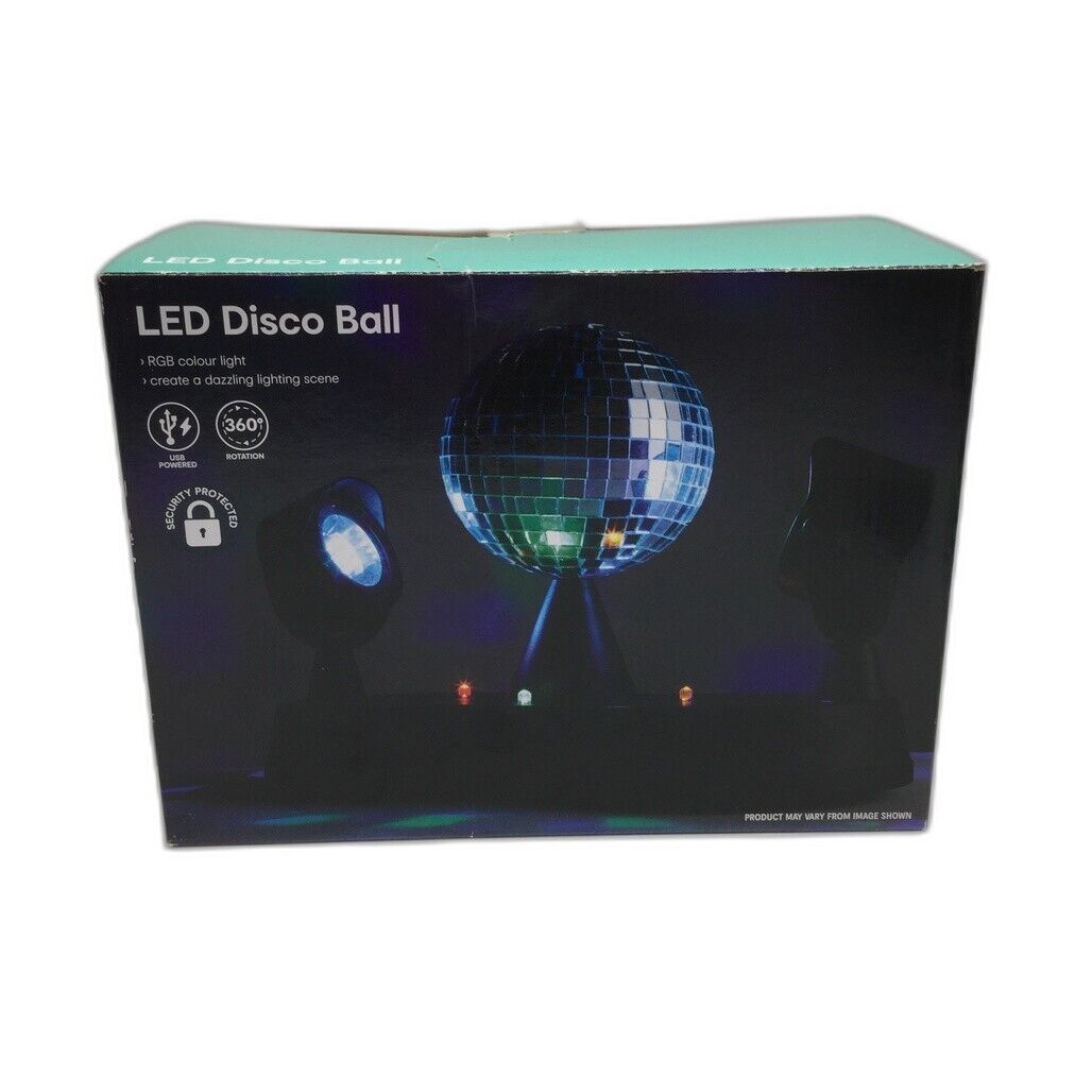 LED Spinning Disco Ball Lights 360 Degree Rotation USB Powered Party Light NEW