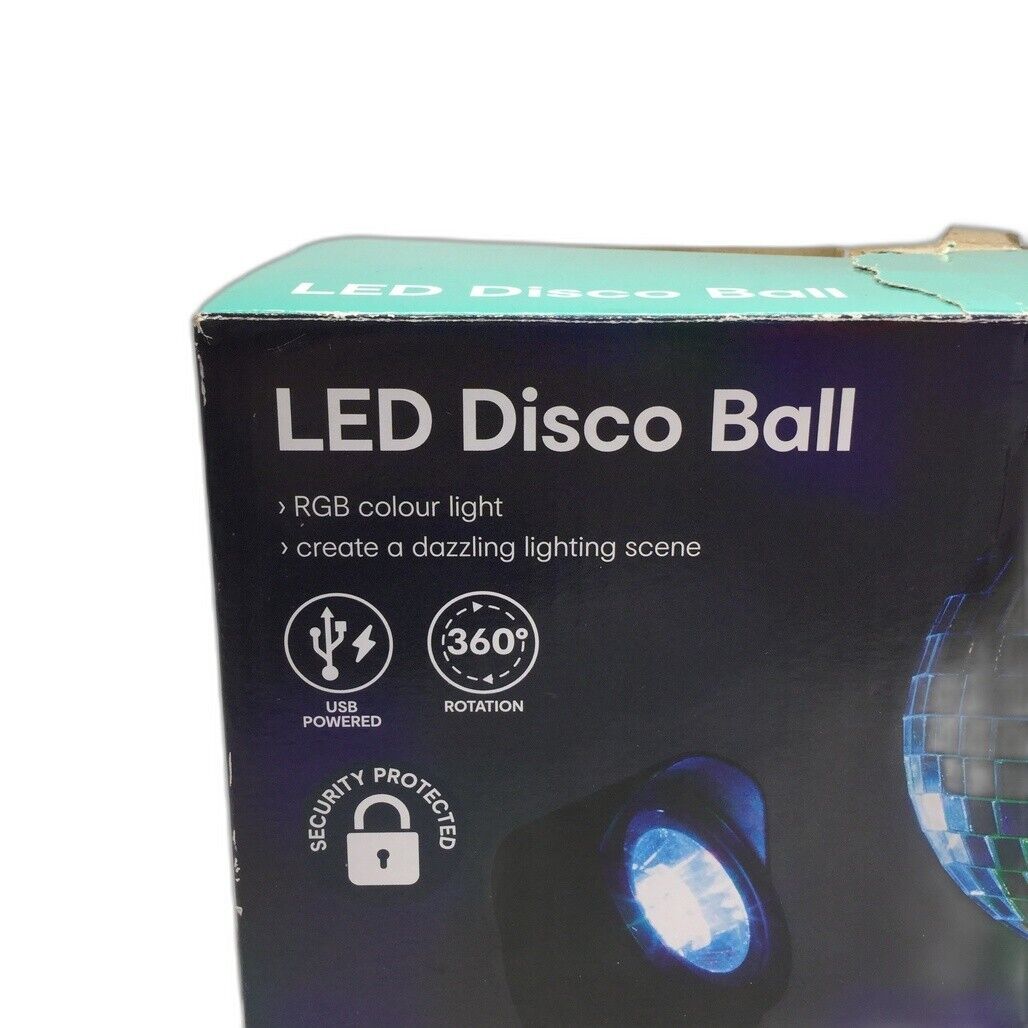 LED Spinning Disco Ball Lights 360 Degree Rotation USB Powered Party Light NEW