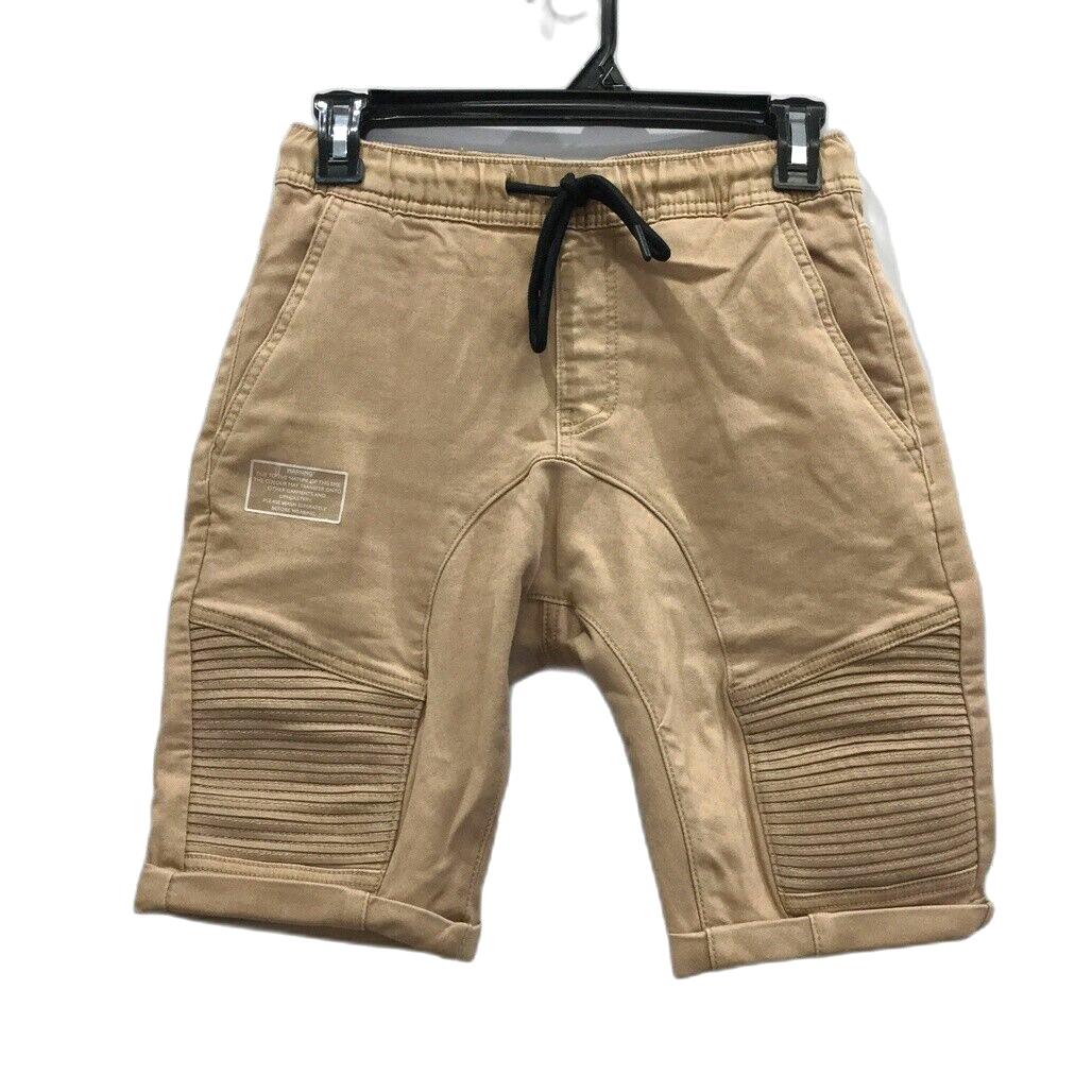 JayJays Tan Brown Flex-It Pintuck Ribbed Drawstring Shorts Mens Size 26 NEW