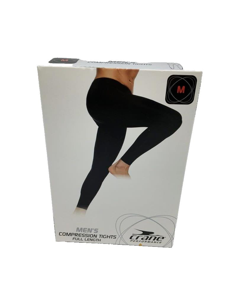 Crane Performance Full Length Long Compression Tights Black Mens Size M NEW