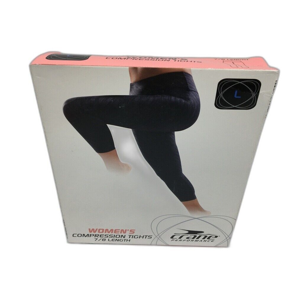 Crane Performance 7/8 Length Compression Tights Black Pattern Ladies Size L NEW