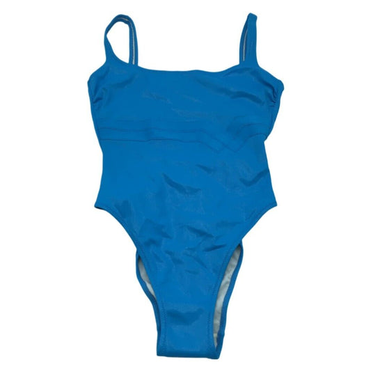 Faber Italian Made Blue Shiny One-Piece Swimwear Suit Ladies Size 12 NEW