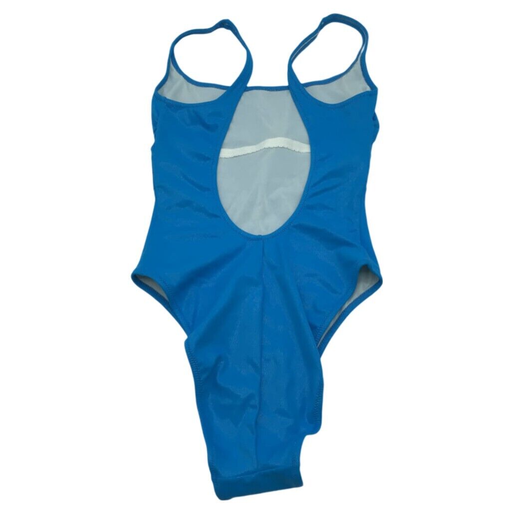 Faber Italian Made Blue Shiny One-Piece Swimwear Suit Ladies Size 12 NEW