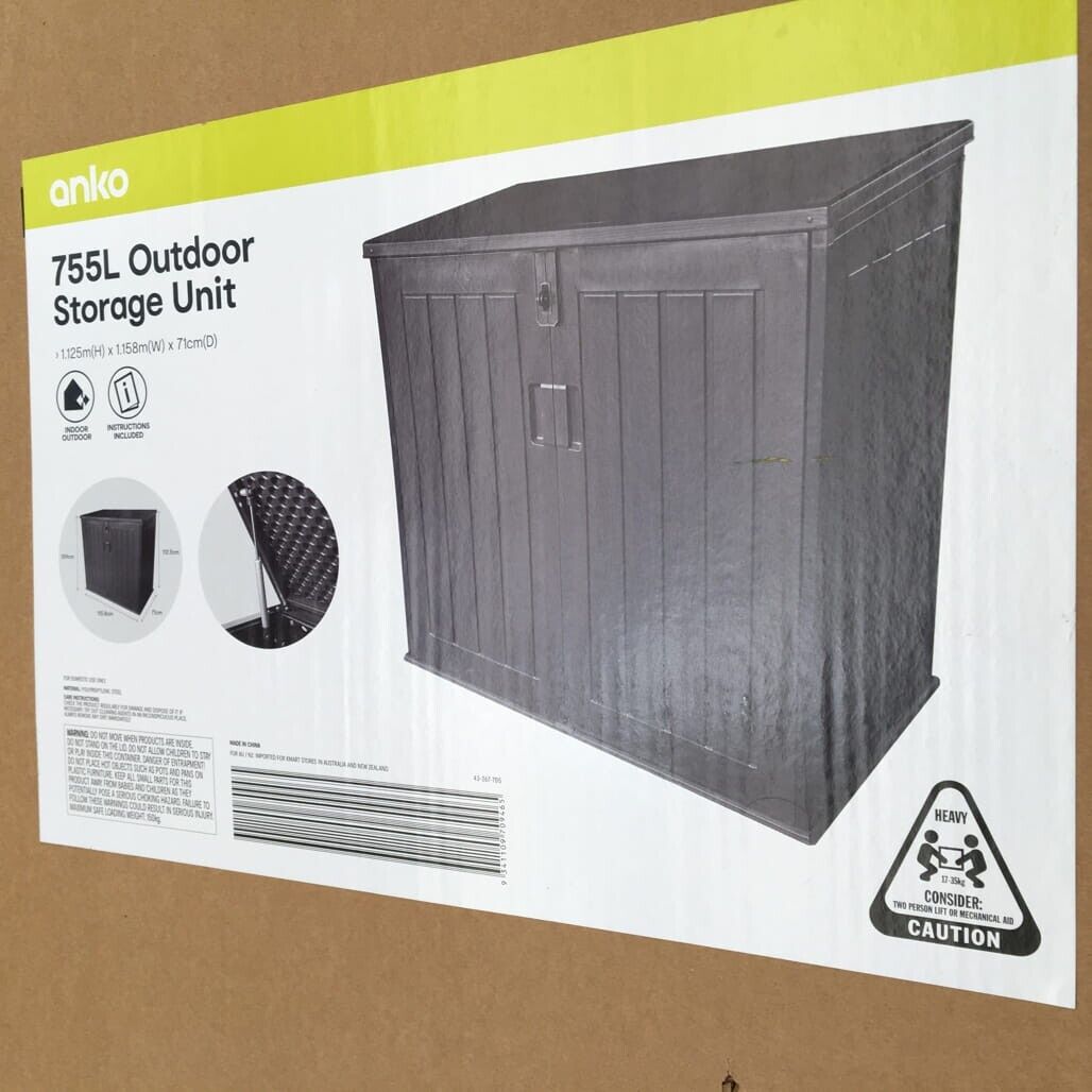 Exdisplay Indoor /Outdoor 755L Plastic Outdoor Storage Unit 1.125 X 1.158 NEW