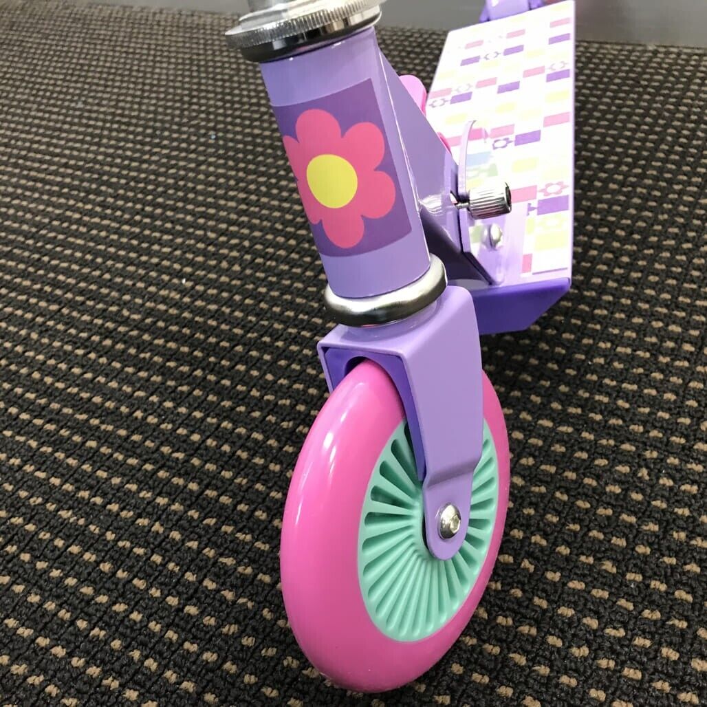 Ex-Display Poppy Pink Multicoloured Flower Foldable Inline Scooter 5+ Yrs NEW