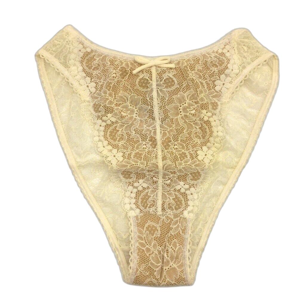 NEW Gianfranco Ferre Italy White&Beige Lace Embroidered Ladies Underwear Size I2