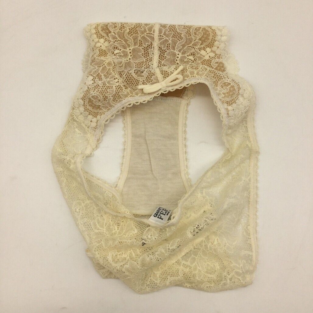 NEW Gianfranco Ferre Italy White&Beige Lace Embroidered Ladies Underwear Size I2