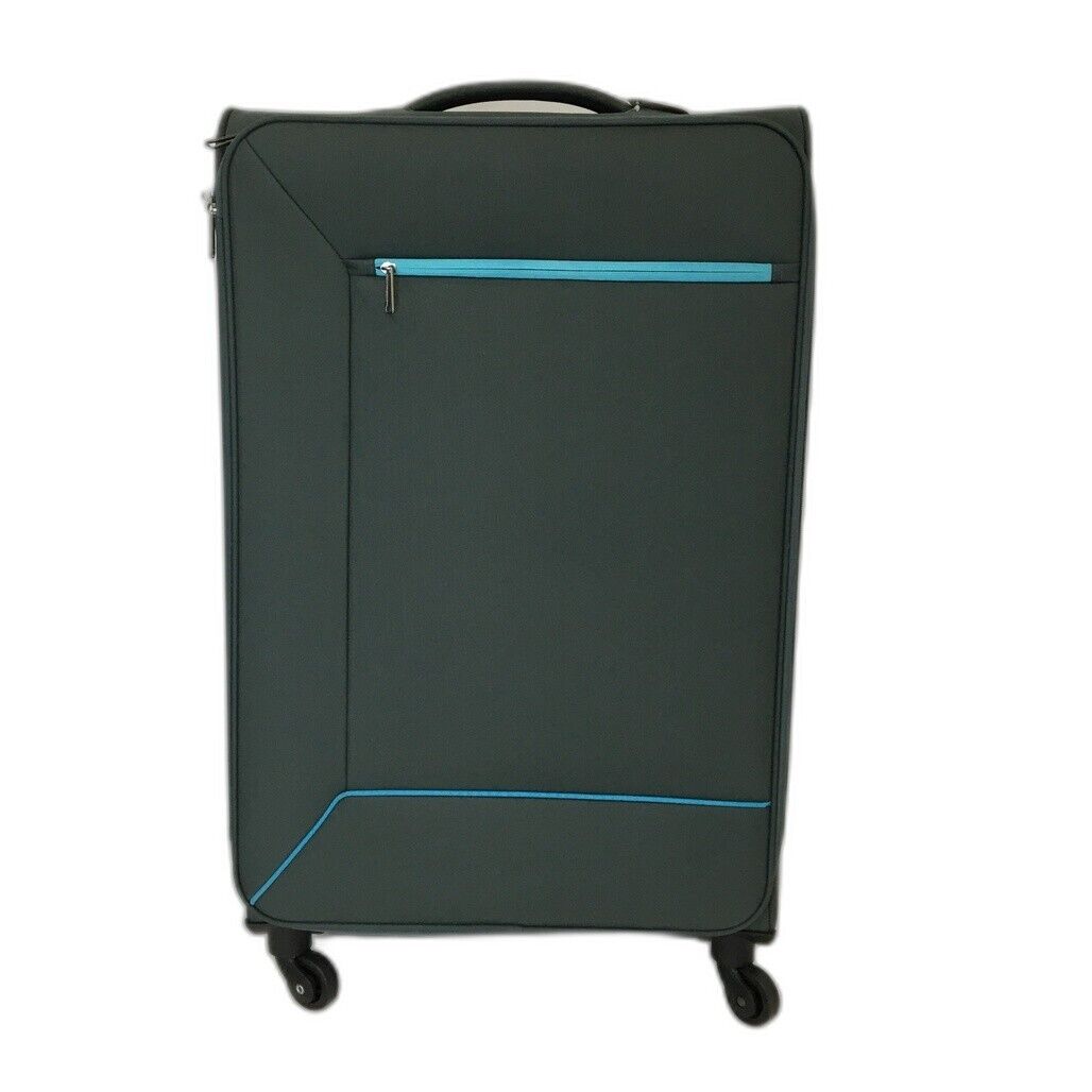 NEW Softshell Charcoal Grey Wheeled & Telescopic Handled Travel Suitcase 72cm