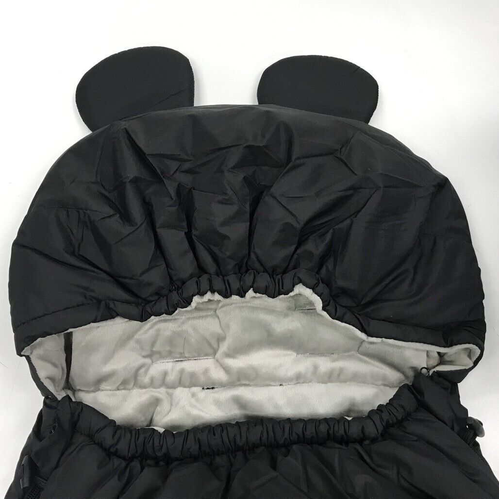 DEMO Tah 100% Arctic Velvet & Flax Animal Ear Baby Camping Sleeping Bag BLACK