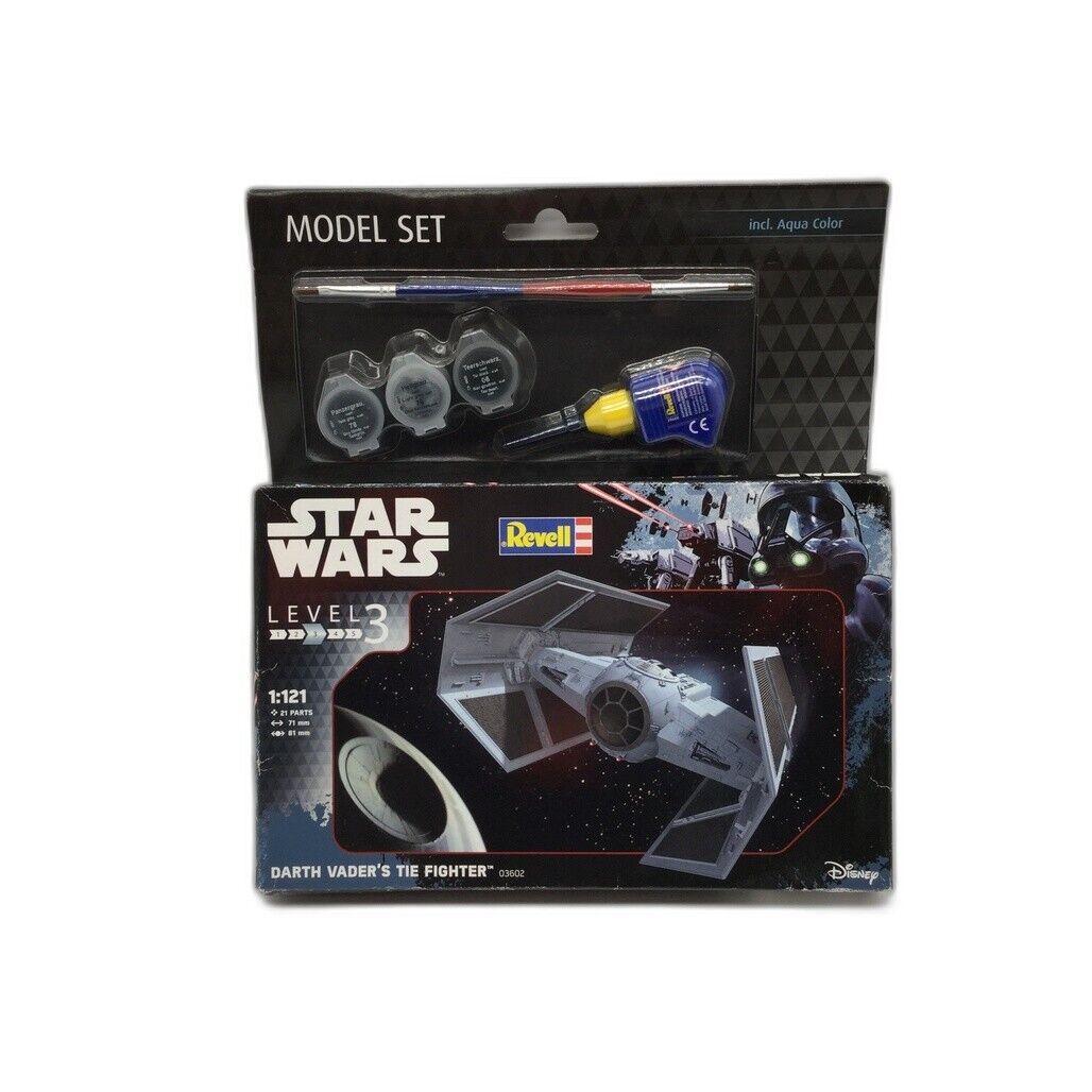 NEW Star Wars Paint Model Set Darth Vader's Tie Fighter 21 Parts Level 3