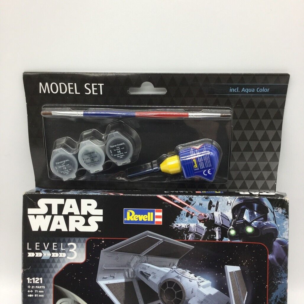 NEW Star Wars Paint Model Set Darth Vader's Tie Fighter 21 Parts Level 3