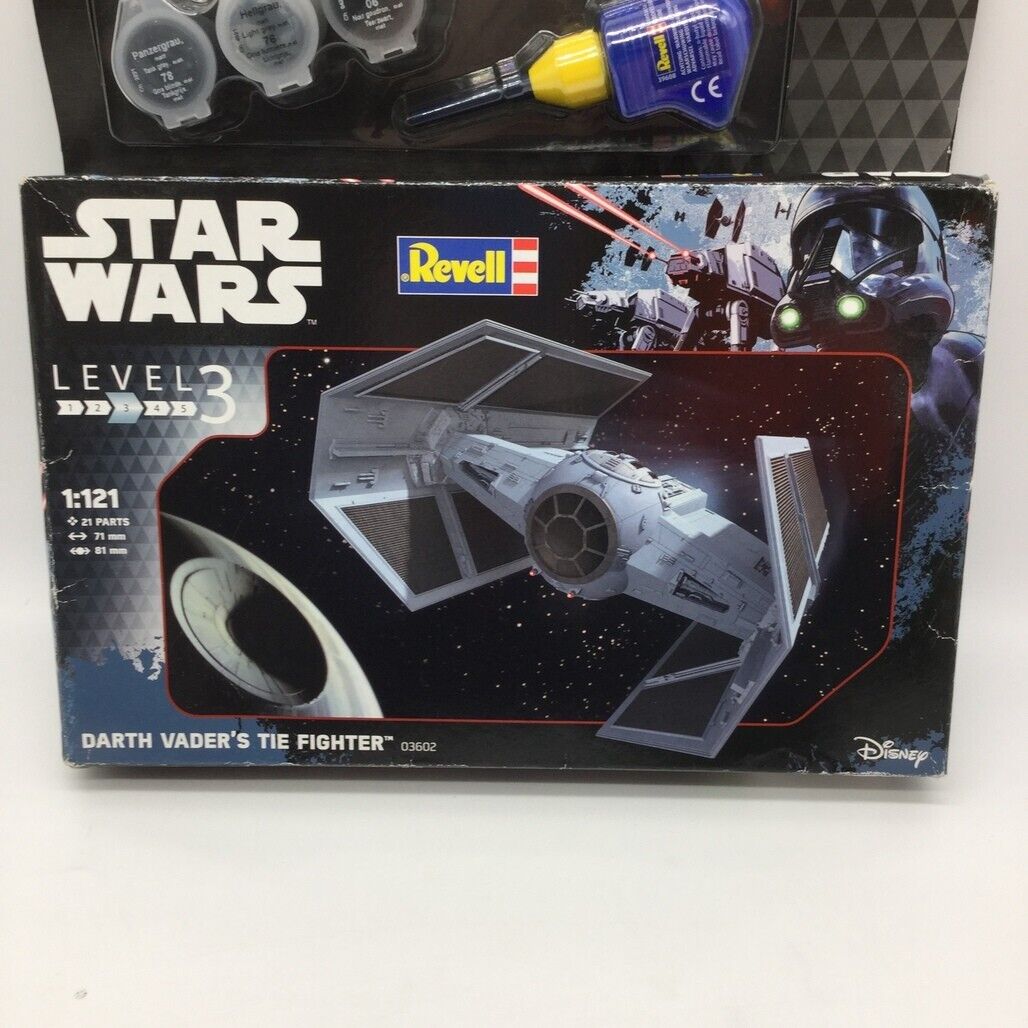 NEW Star Wars Paint Model Set Darth Vader's Tie Fighter 21 Parts Level 3