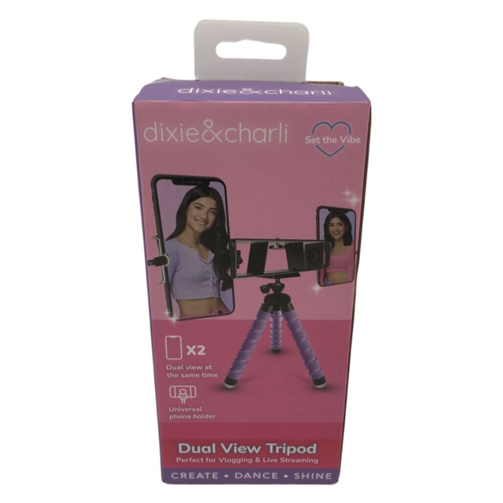 Vlogging Dual View Tripod & Party Projection Light Purple Girls Bundle NEW