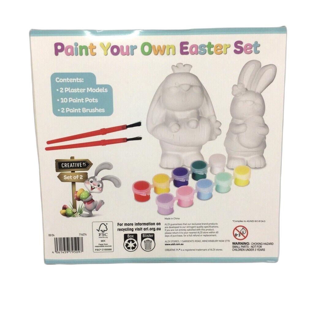 Creative PL Paint Your Own Easter Set Plaster Bunnies Two Models 3+ Years NEW