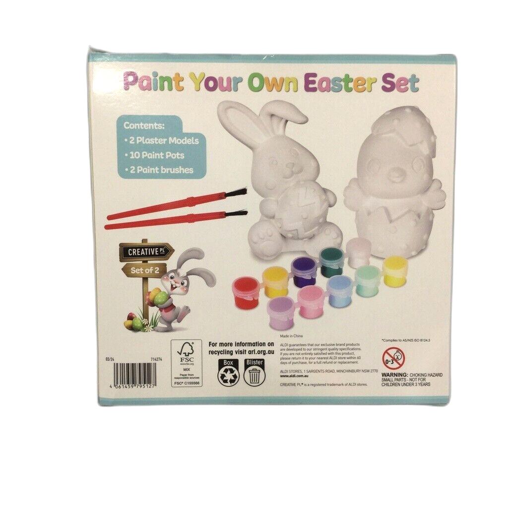 Creative PL Paint Your Own Easter Set Plaster Bunny & Chick 3+ Years NEW