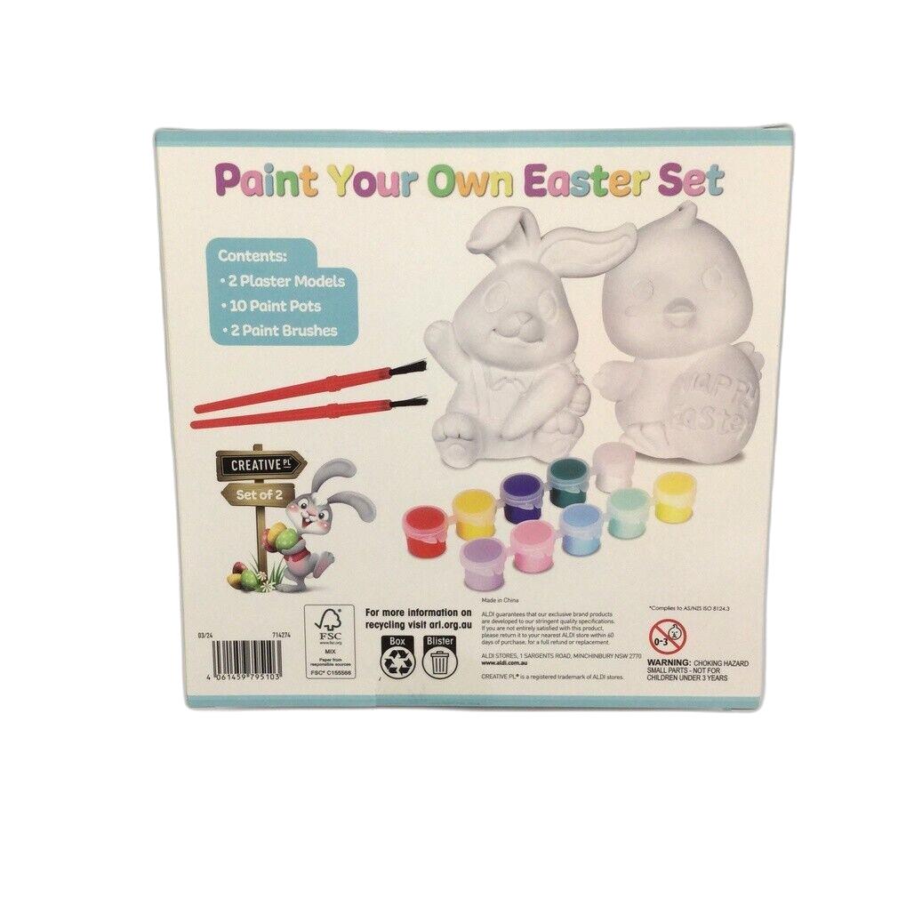 Creative PL Paint Your Own Easter Set Chick & Bunny Plaster Model 3+ Years NEW