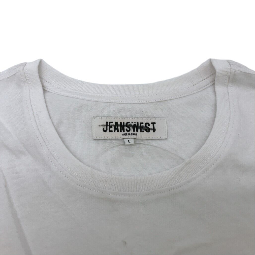 JEANSWEST S/Sleeve Laker Graphic Print White Cotton T-shirt Mens Size Large NEW