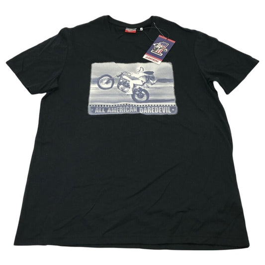 Jeanswest Evel Knievel Logo Graphic Cotton Grey T-Shirt Mens Size Medium NEW