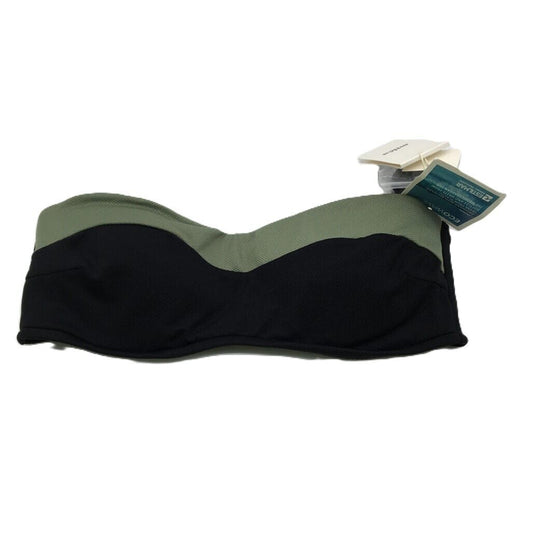 Milea Eco Wave Woman Underwire Bandeau Black/Green Beach Top Size 10 Cup D NEW