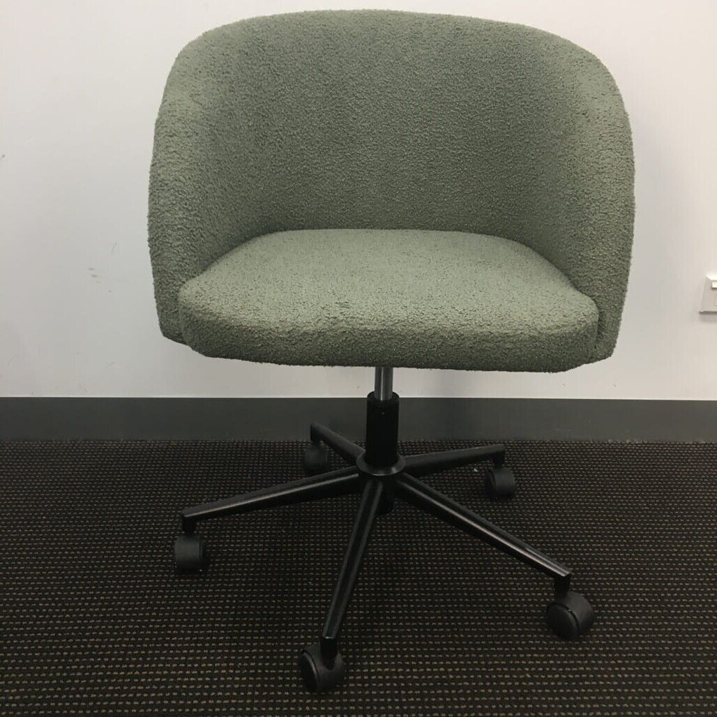 Ex-Display Boucle Green Swivel Adjustable Home Student Office Chair NEW