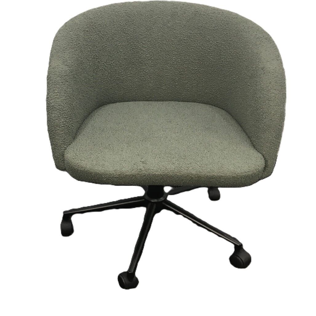 Ex-Display Boucle Green Swivel Adjustable Home Student Office Chair NEW