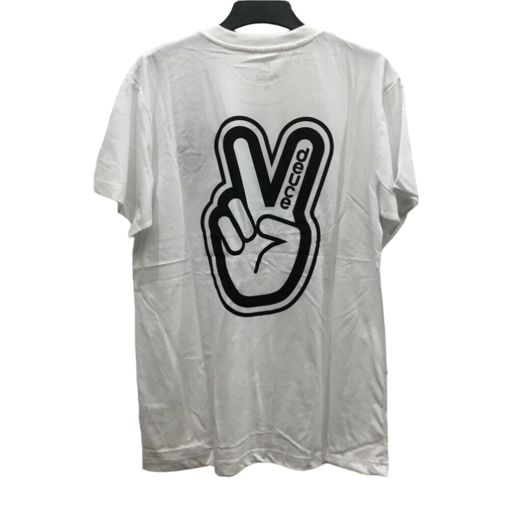 Deuce Premium Sportswear White T-Shirt Peace Sign Design Mens Size Medium NEW