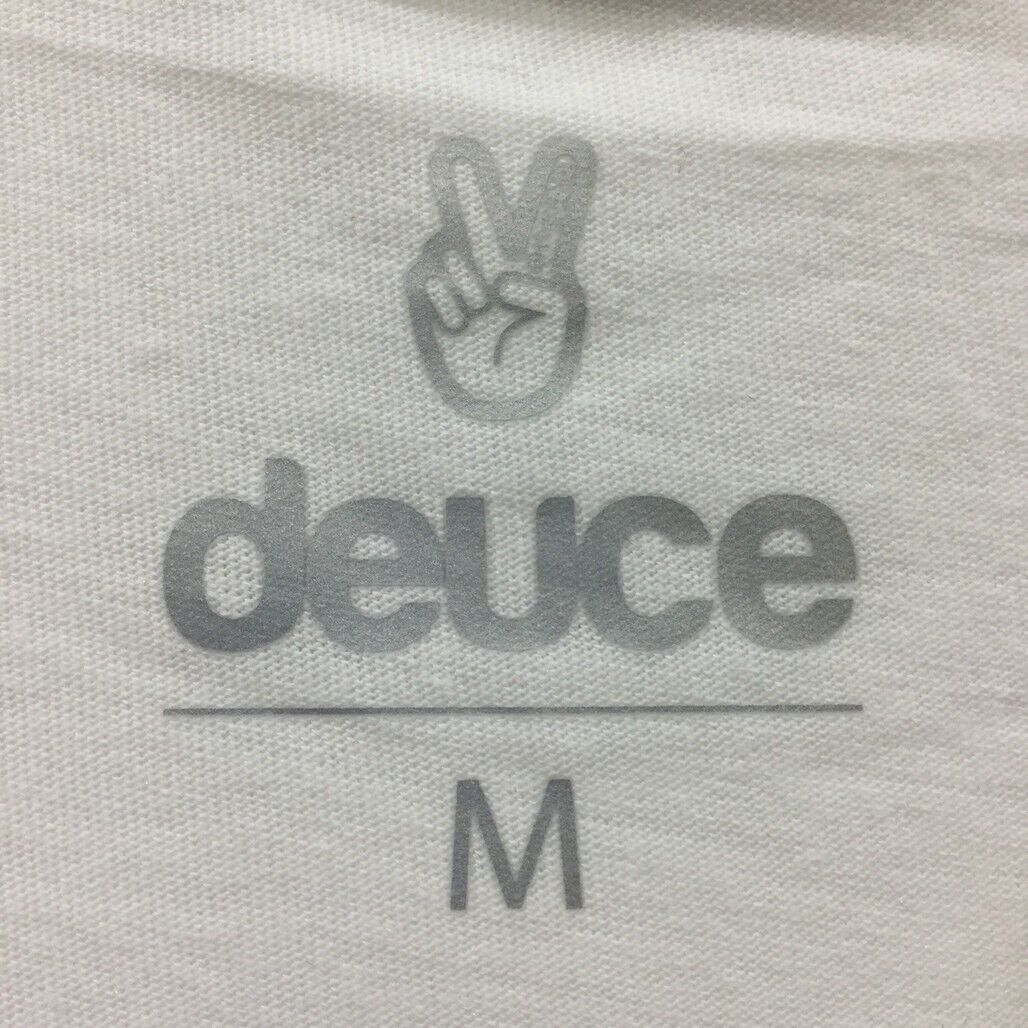 Deuce Premium Sportswear White T-Shirt Peace Sign Design Mens Size Medium NEW