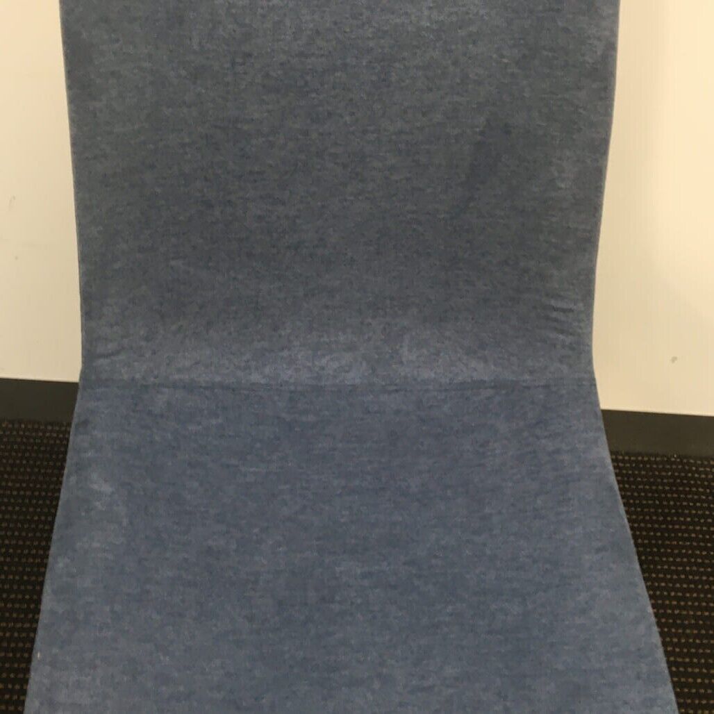 Ex-Display Velvet High Back Blue Modern Dining Kitchen Chair Wooden Legs NEW