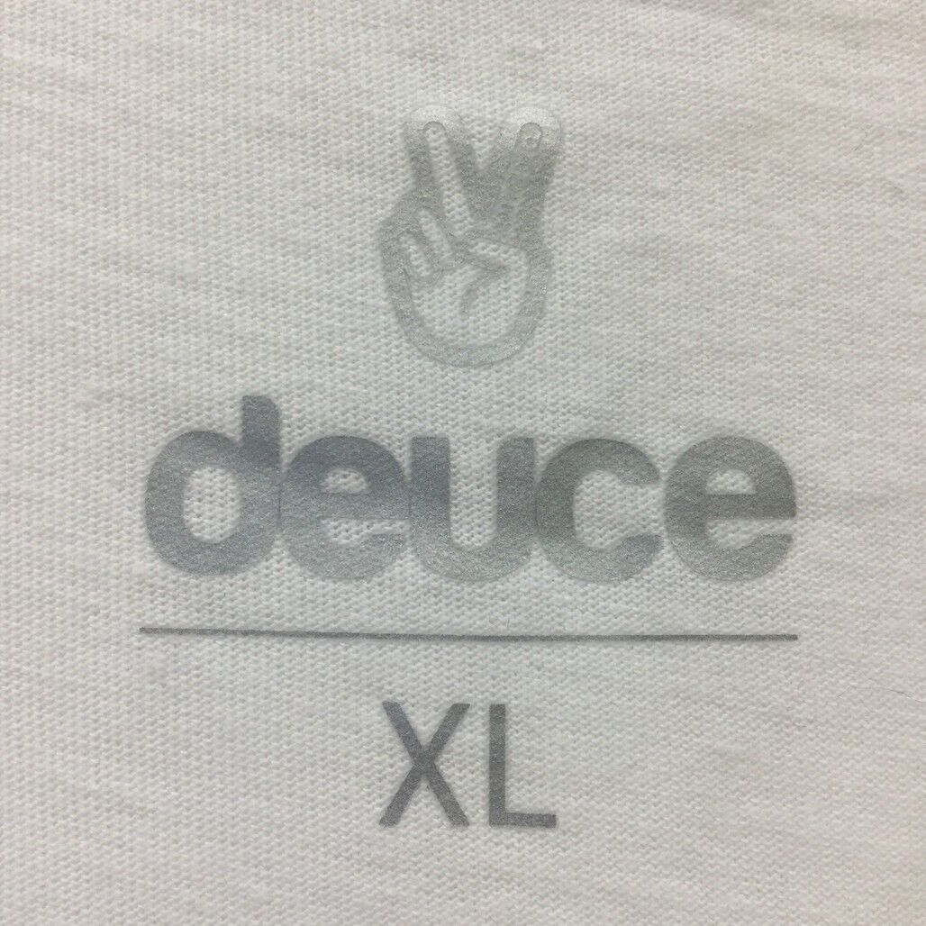 Deuce Premium Sportswear White T-Shirt Peace Sign Design Mens Size X-Large NEW