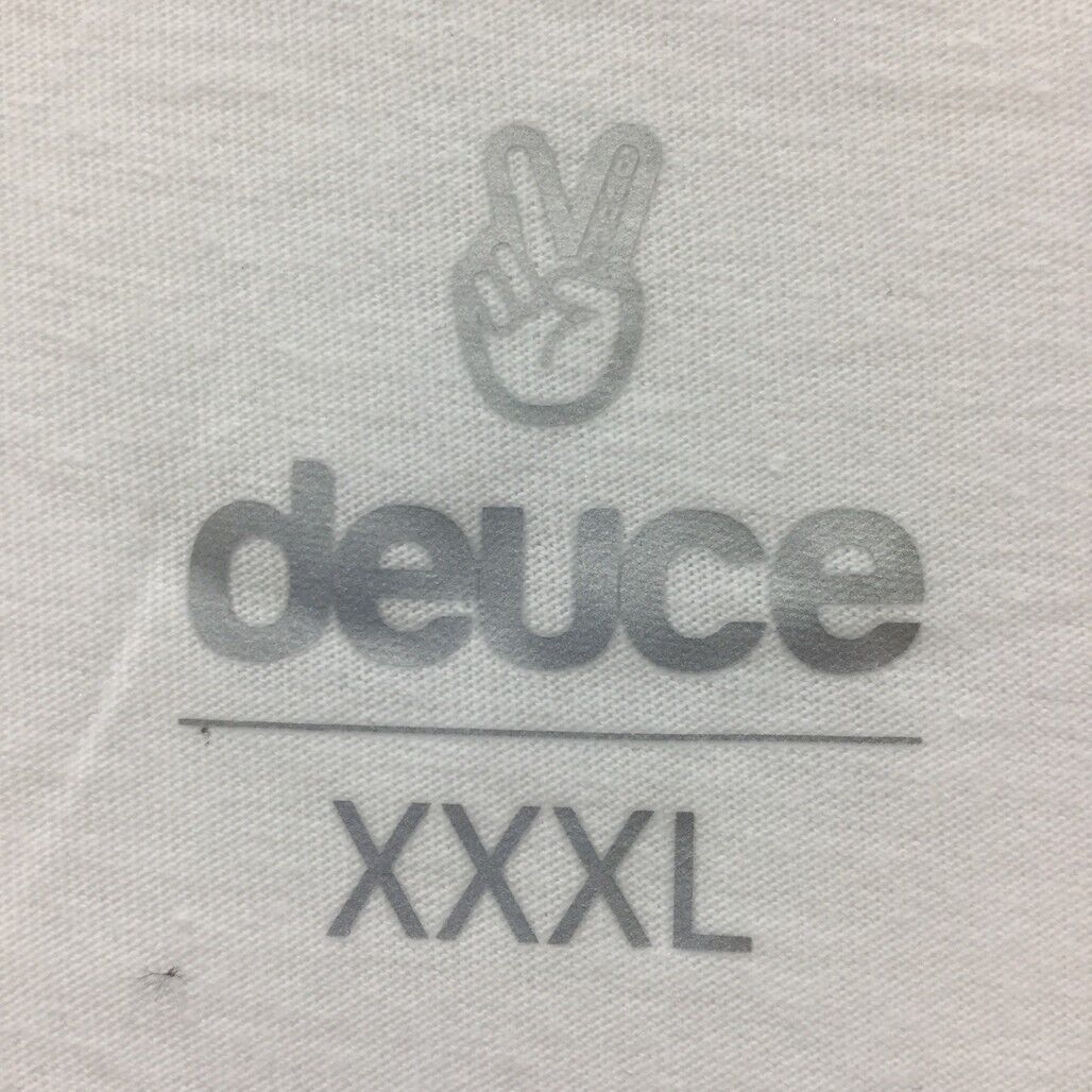 Deuce Premium Sportswear White T-Shirt Peace Sign Design Mens Size 3XL NEW