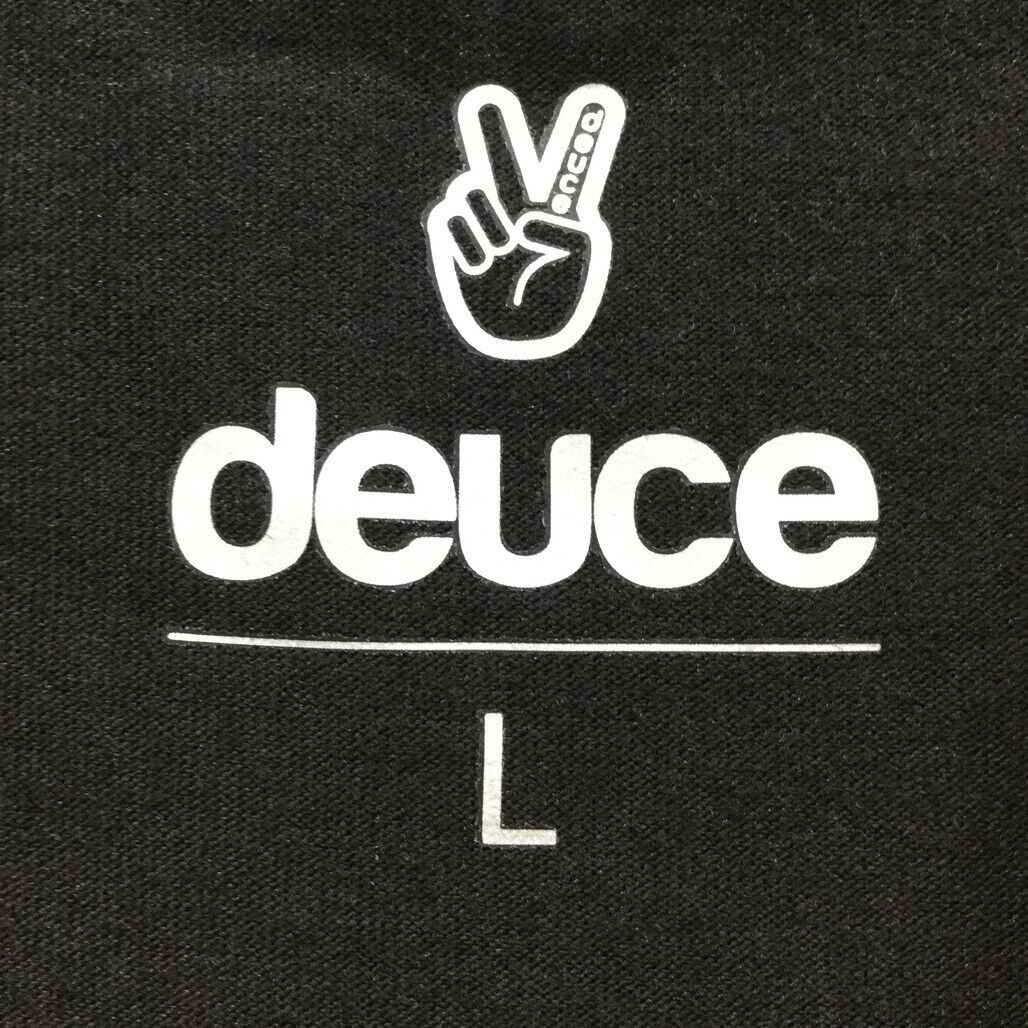 Deuce Premium Sportswear Black T-Shirt Peace Sign Design Mens Size Large NEW