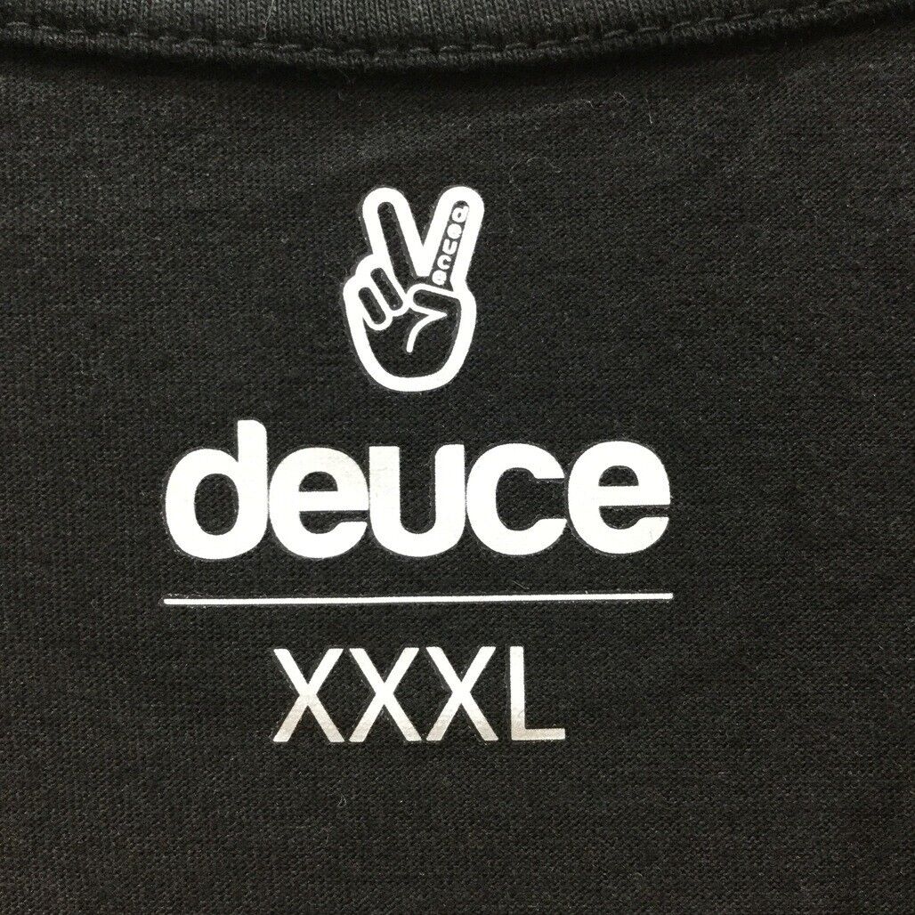 Deuce Premium Sportswear Black T-Shirt Peace Sign Design Mens Size 3XL NEW